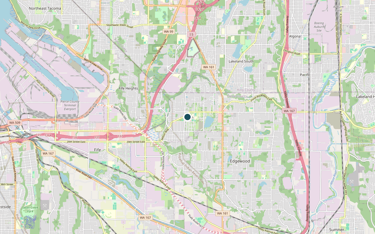 Map of our chimney service area in Milton, Pierce County, WA