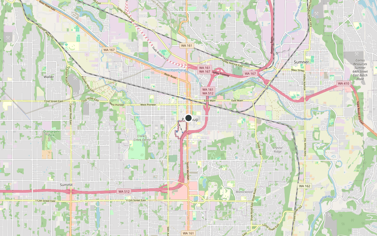 Map of our chimney service area in Puyallup, Pierce County, WA