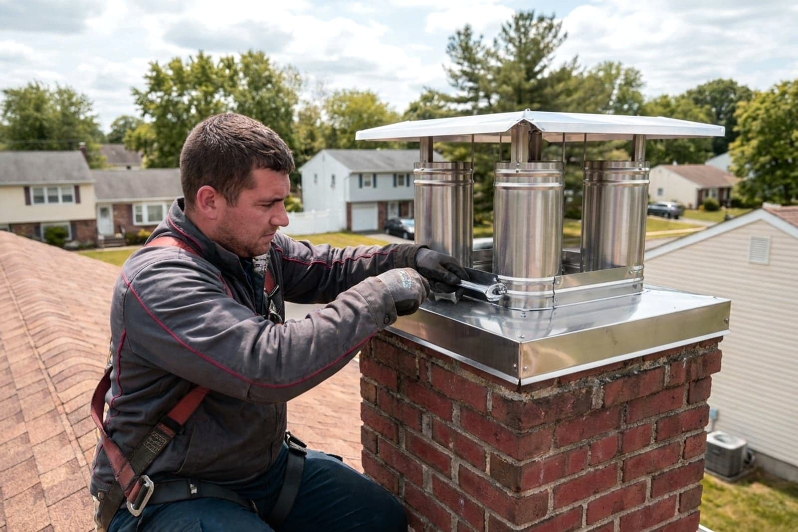 Chimney Cap Installation in Washington — stainless steel chimney cap installation