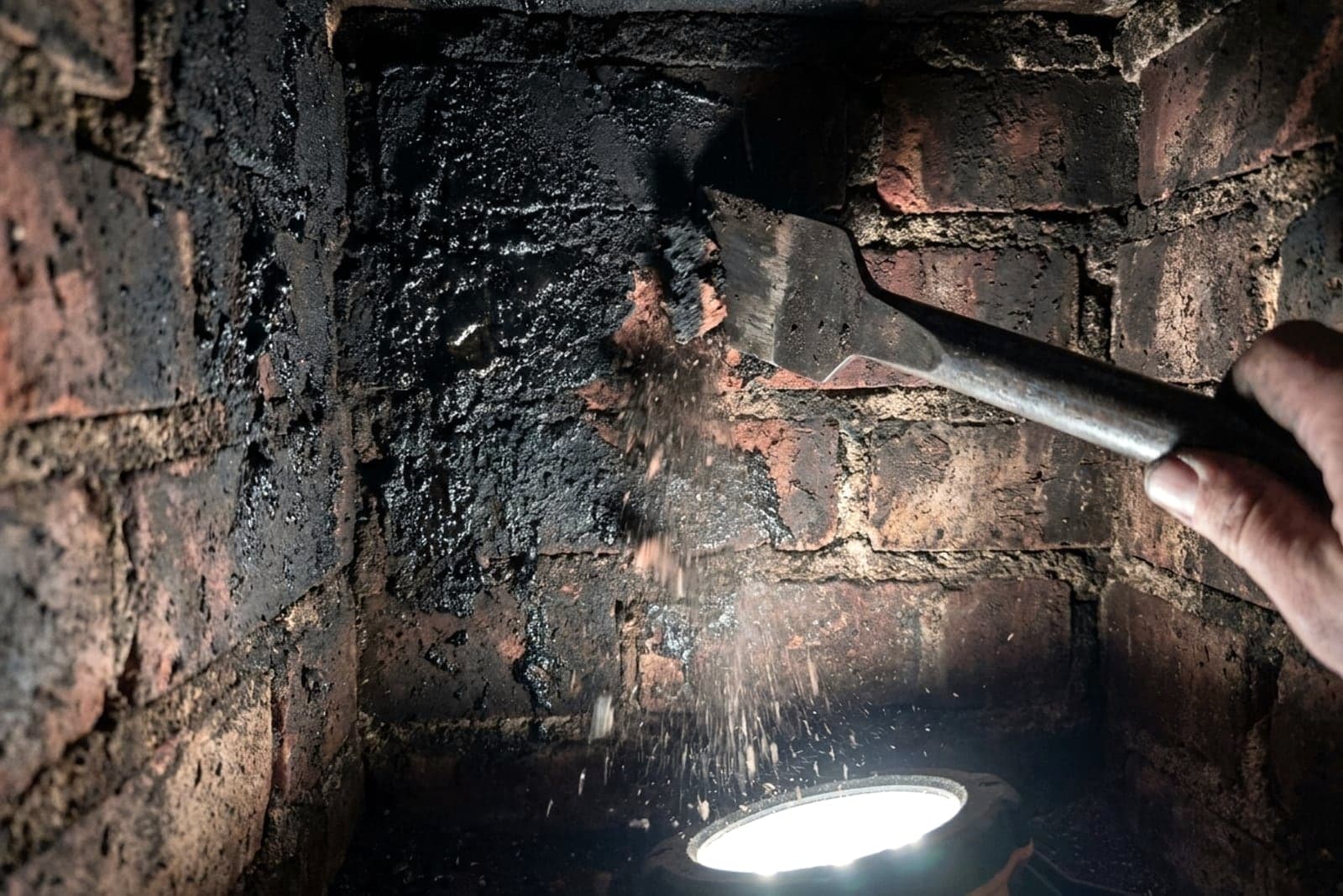 Creosote removal from a chimney flue