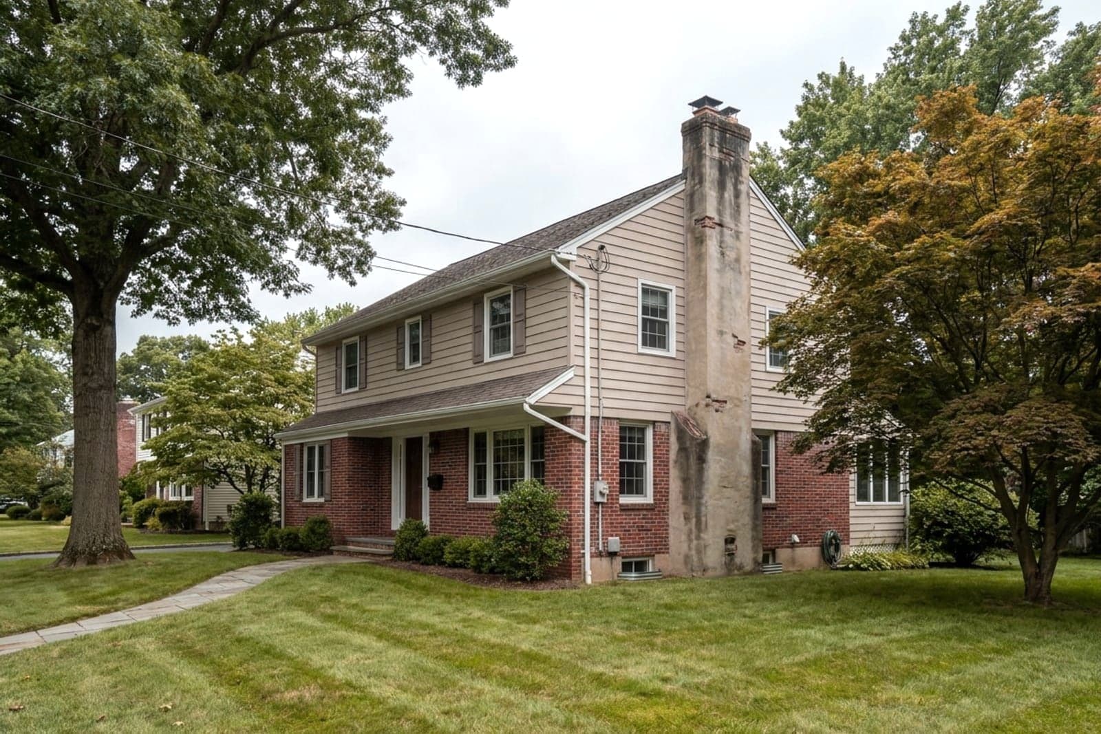 A Pierce County home with a masonry chimney